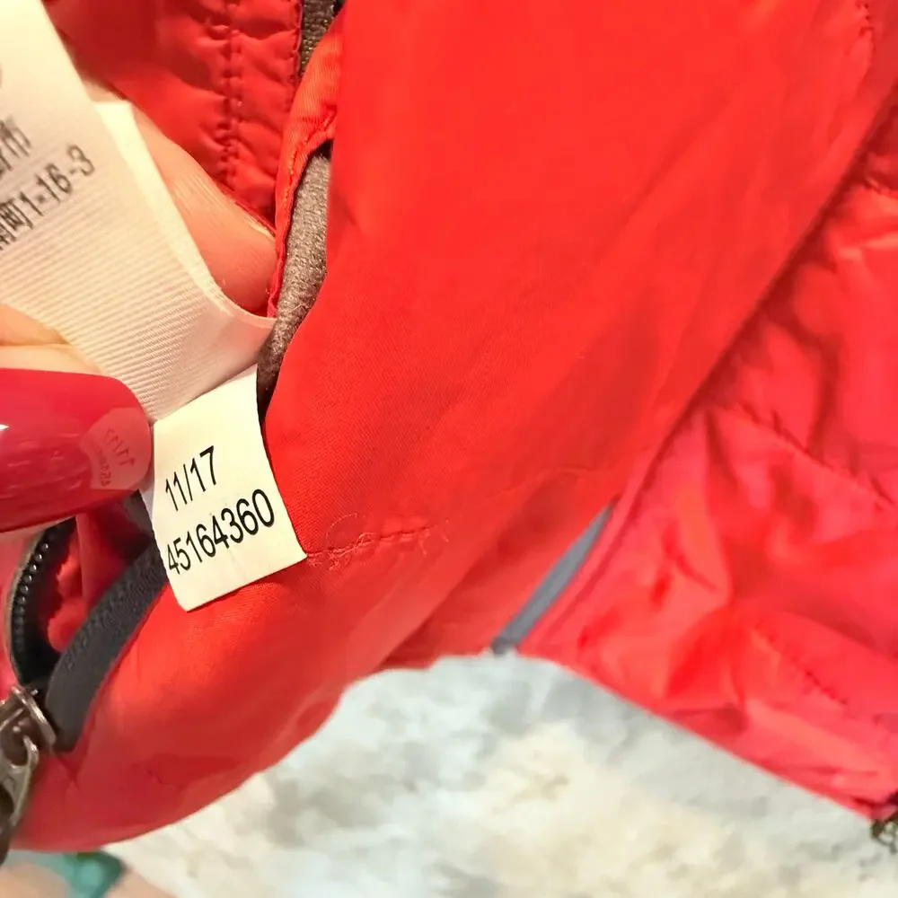 LL Bean Reversible Red Puffer Jacket Sherpa Fleece Plush Lined XL 18 Boys
